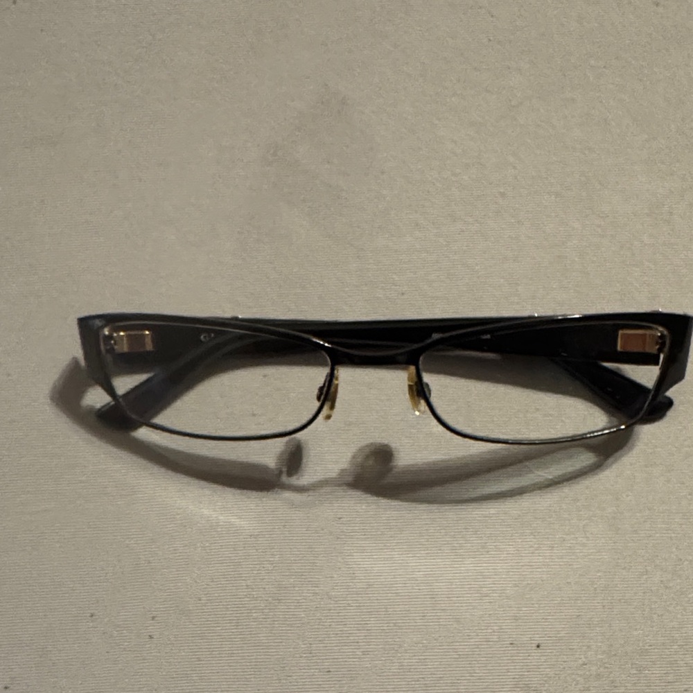 Gucci Black and Gold Cat-Eye Eyeglass Frames